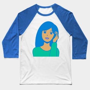 Blue haired girl Baseball T-Shirt